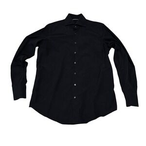 SuitSupply Egyptian Cotton Men's Button Down Slim Fit Shirt Black Sz 40 / 15.75